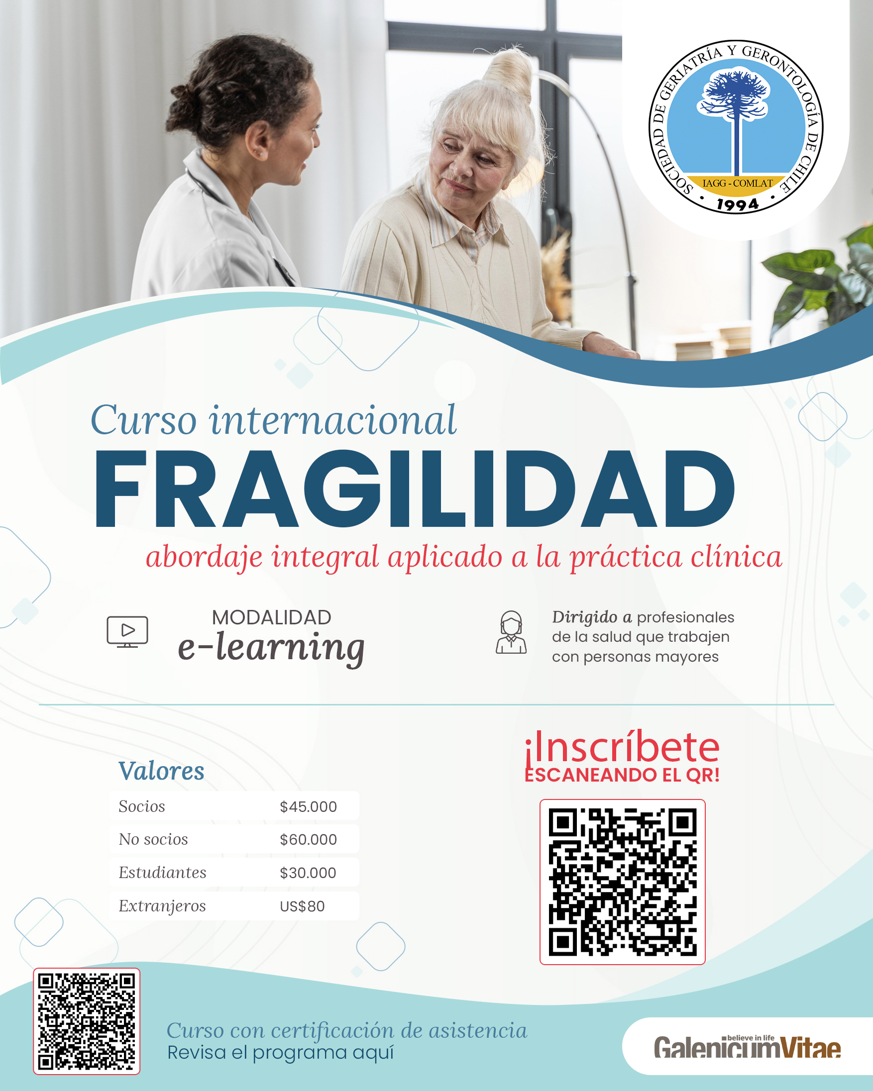 E-learning / Curso internacional de Fragilidad: abordaje integral aplicado a la práctica clínica.