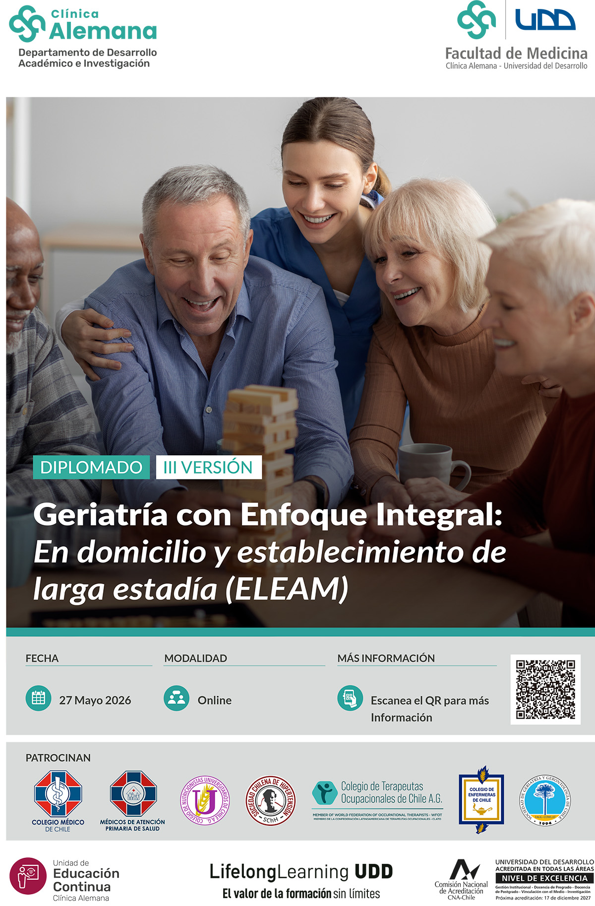 Diplomado Geriatría con Enfoque Integral: En domicilio y establecimiento de larga estadía (ELEAM)