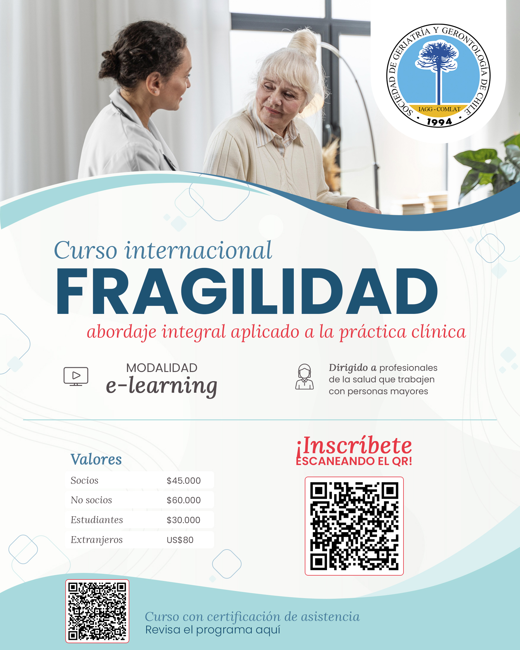 E-learning / Curso internacional de Fragilidad: abordaje integral aplicado a la práctica clínica.