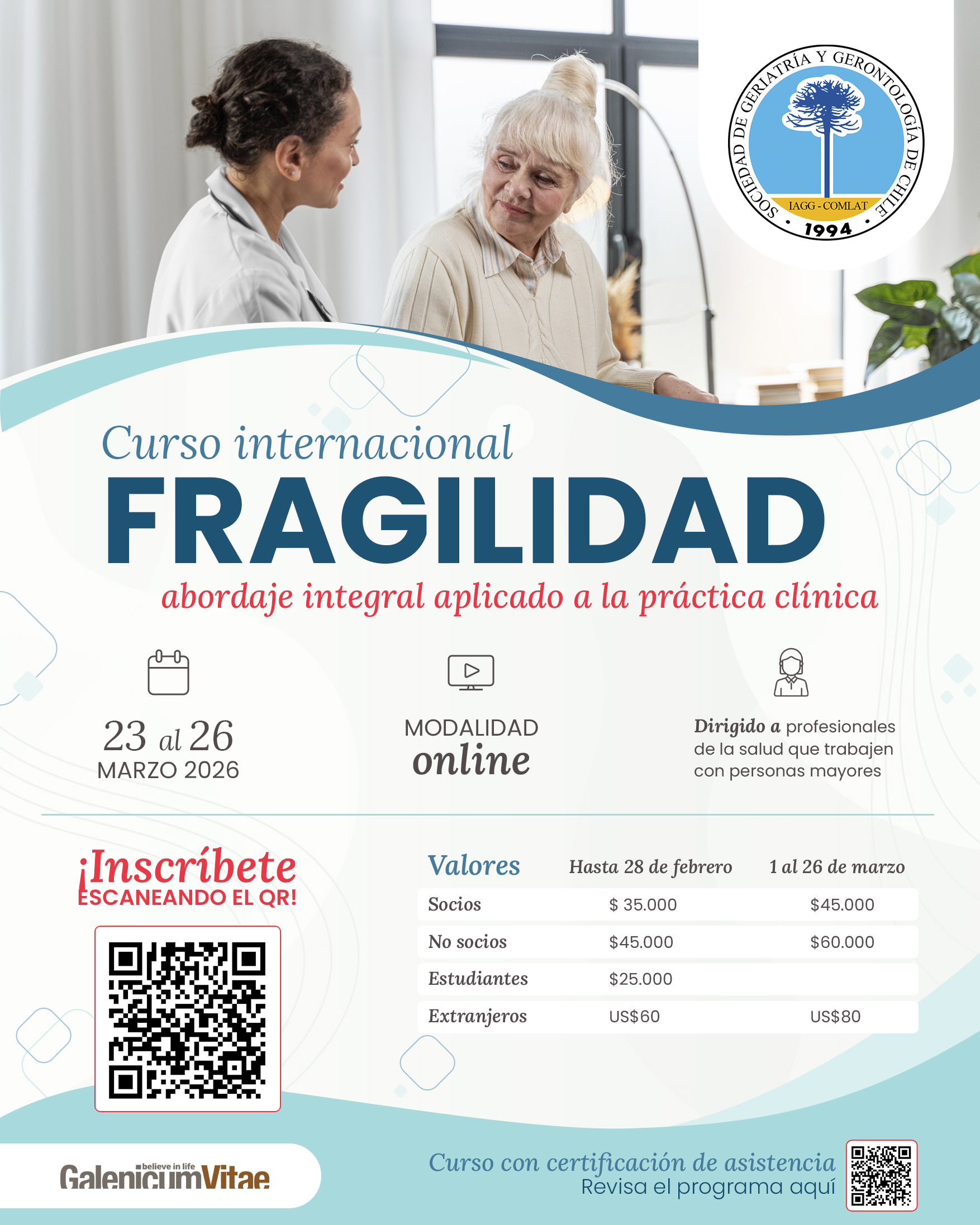 Curso internacional de Fragilidad: abordaje integral aplicado a la práctica clínica.